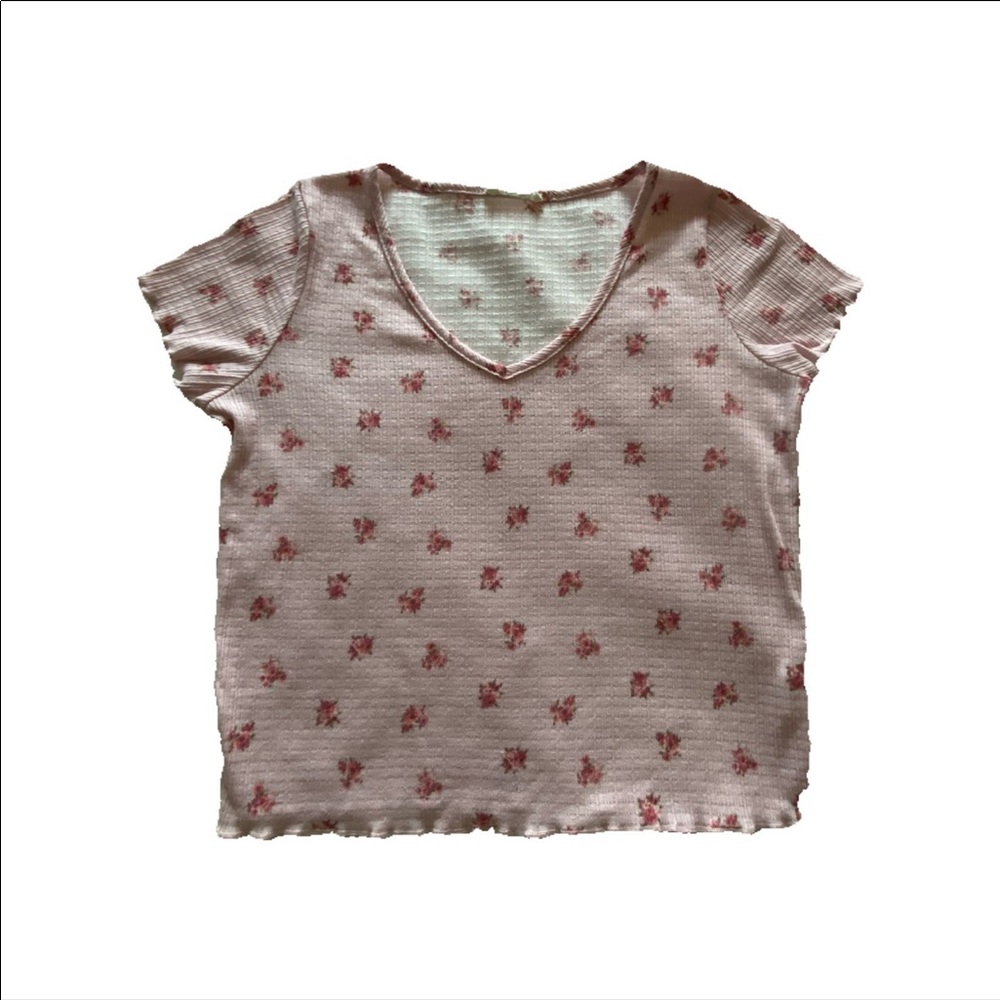 Floral Pink Ruffle Crop Top